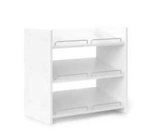 Photo 1 of 24 H 9-Pair 3-Tier White Laminate Shoe Rack
