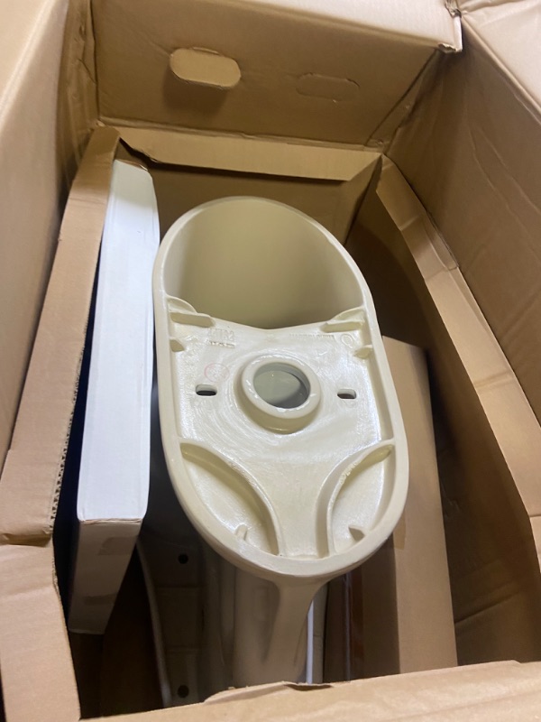 Photo 3 of 2-piece 1.1 GPF/1.6 GPF High Efficiency Dual Flush Complete Elongated Toilet in White, Seat Included