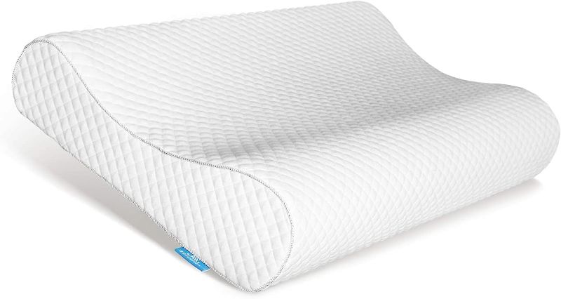 Photo 1 of AM AEROMAX Contour Memory Foam Pillow, Cervical Pillow for Neck Pain Relief, Orthopedic Sleeping Pillows Side, Back and Stomach Sleepers.
