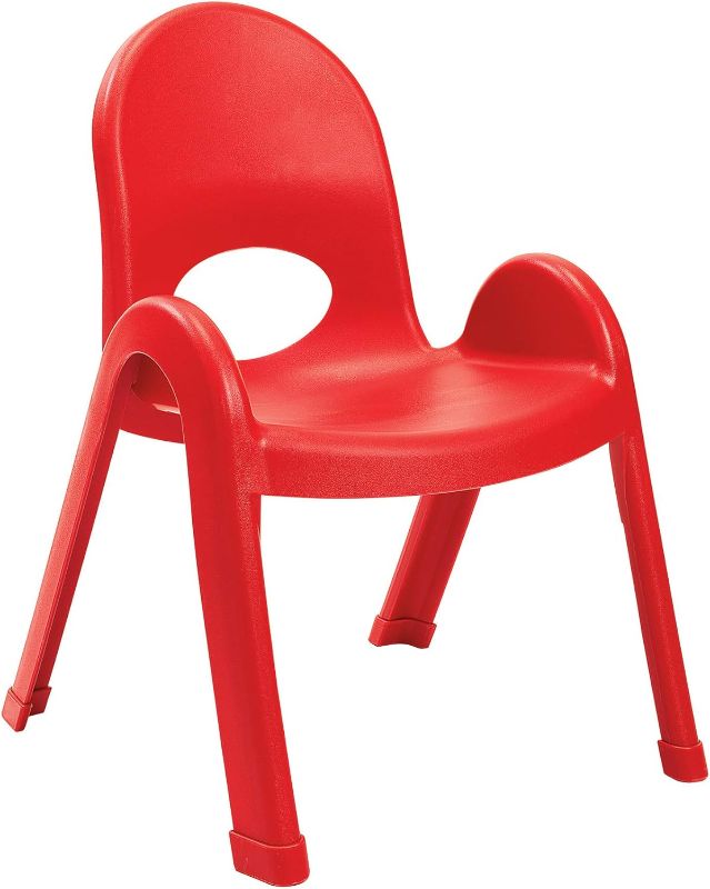 Photo 1 of Children's Factory-AB7711PR Angeles Value Stack Kids Chair, Preschool/Daycare/Playroom Furniture, Flexible Seating Classroom Furniture for Toddlers, Red, 11"
