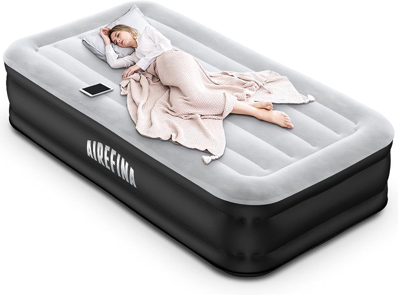 Photo 1 of Airefina Air Mattress with Built-in Pump, Inflatable Mattress in 2 Mins Self-Inflation/Deflation, Blow Up Mattress with Flocked Top for Home Guests, Portable & Foldable, 75x39x18in, 550lb MAX
