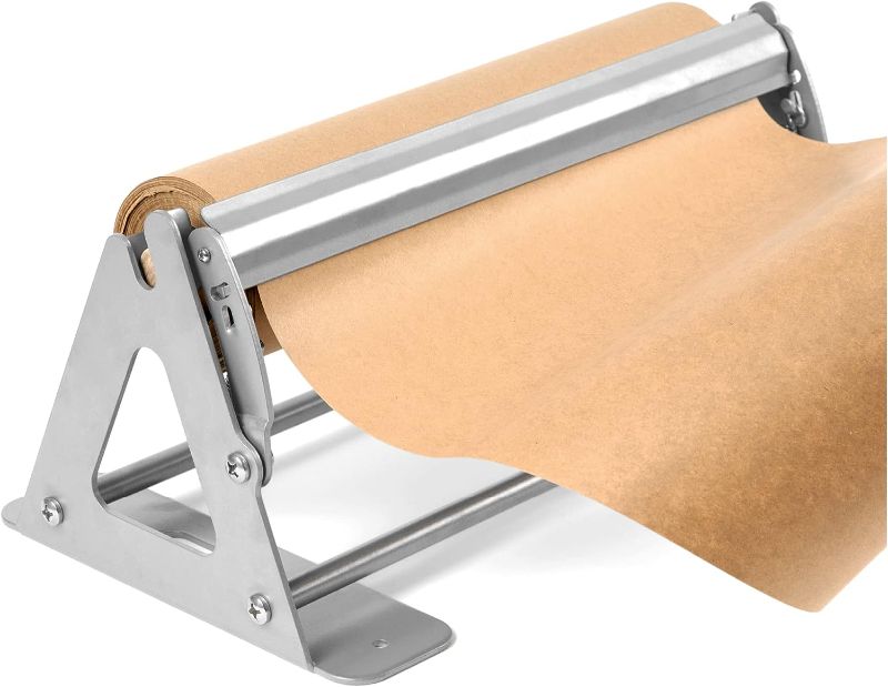 Photo 1 of Paper Roll Dispenser and Cutter - Heavy Duty Kraft, Freezer, and Butcher Paper Dispenser - Non Slip and Wall Mountable (12 Inches)(Up to 500ft Rolls)
