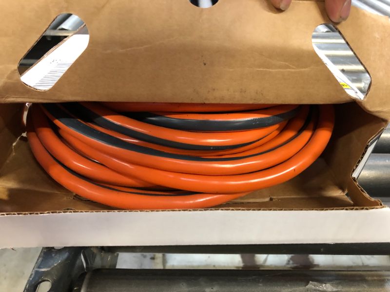 Photo 2 of 50 ft. 10/3 Heavy Duty Indoor/Outdoor SJTW Extension Cord with Lighted End, Orange/Grey
