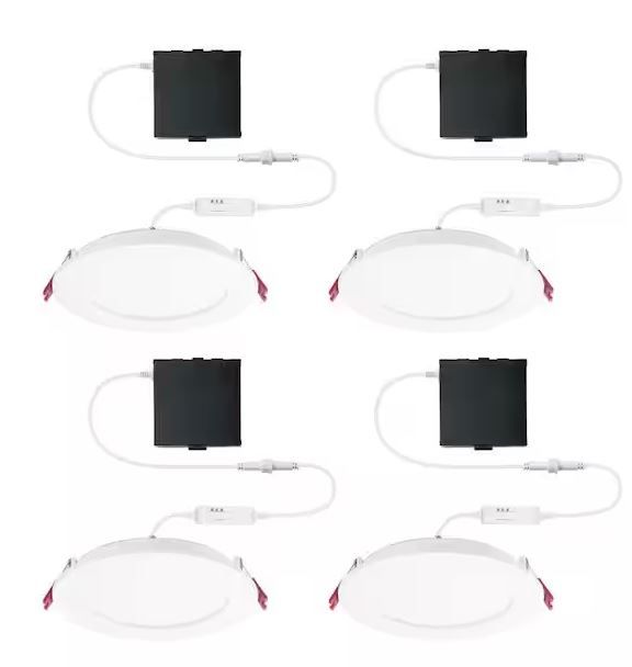 Photo 1 of 6 in. LED Slim 3 CCT Canless - White - (4-Pack)
