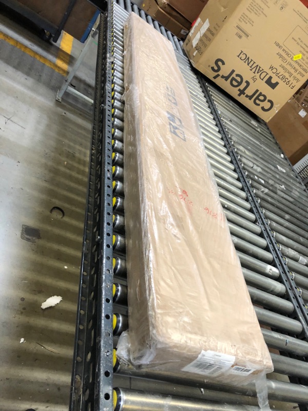 Photo 1 of Finosen 18in x 84in Glass Barn Door,White Sliding Barn Door Slab with 3 Frosted Glass Panels,Assembly Needed Interior Barn Door for Bedroom,Bathroom and Living Room etc. 18"x84" Door