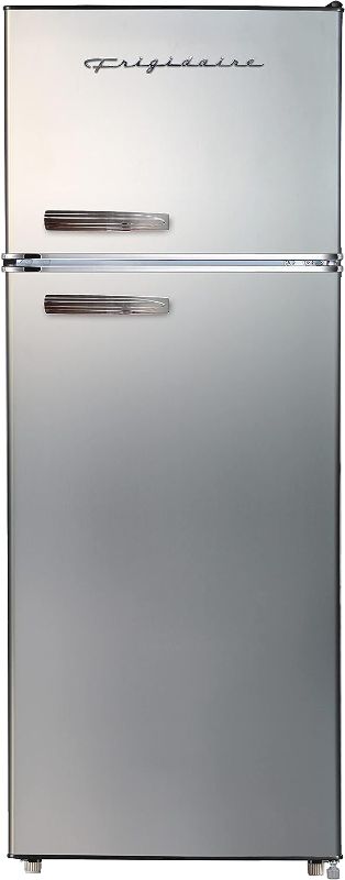 Photo 1 of PARTS ONLY
 Frigidaire EFR753-PLATINUM EFR753, 2 Door Apartment Size Refrigerator with Freezer, Retro Chrome Handle, cu ft, Platinum Series, Stainless Steel, 7.5, Silver
