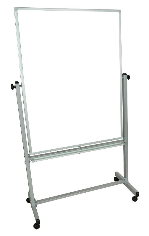 Photo 1 of Luxor Mobile MB3648WW Dry Erase Double-Sided Magnetic Whiteboard with Aluminum Frame and Stand,36"W x 48"H
