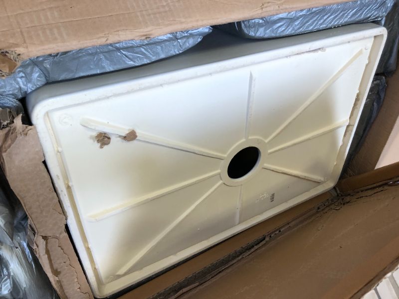 Photo 4 of Houzer Kitchen Sink Upgrade Bundle - Platus Fireclay Series 30" Farmhouse Apron Front Sink with Sink Basket Strainer and Stainless Steel Sink Bottom Grid - PTS-4100 WH-C Fireclay Sink Bundle White