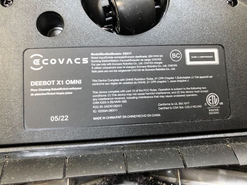 Photo 7 of ECOVACS DEEBOT X1 Omni Robot Vacuum and Mop Combo with Self-Empty and Auto-Clean Station, 5000Pa, Robot Vacuum Cleaner with Laser Navigation, Obstacle Avoidance, Built-in YIKO Voice Assistant, Black
