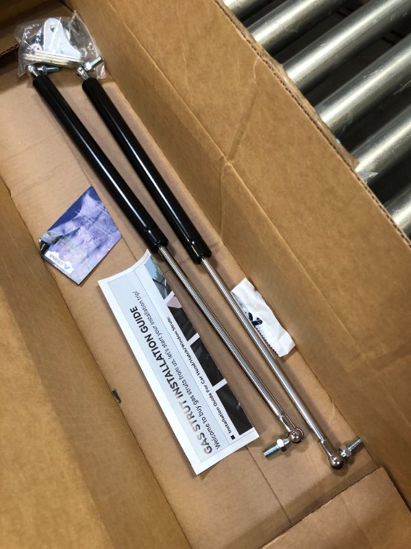 Photo 2 of 20 inch 150 LB Gas Prop Struts Shocks, 20" 150lbs Lift-Support Springs with L-Type Mounting Brackets for Heavy Duty RV Bed Murphy Bed Tool Box Floor Hatch Window (Suitable Support Weight: 130-165lbs)