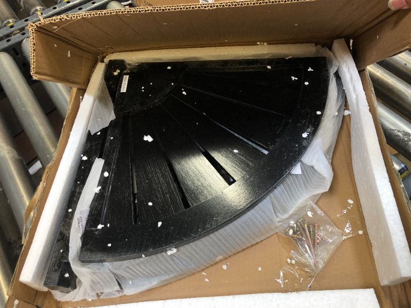 Photo 1 of Bamboo Corner Shower Stool Bench Waterproof - with Storage Shelf for Shaving Legs or Seat in Bathroom & Inside Shower