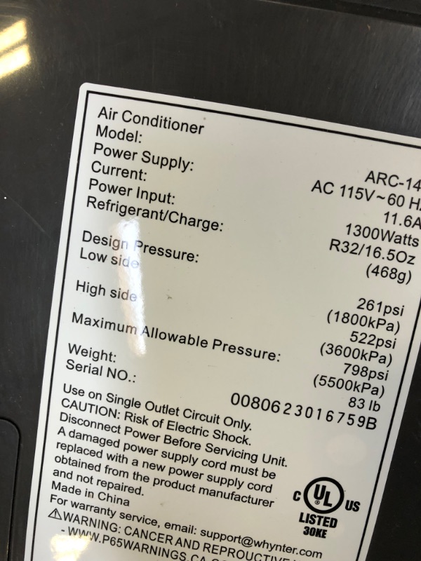 Photo 3 of Whynter ARC-14S 14,000 BTU Dual Hose Portable Air Conditioner with Dehumidifier and Fan for Rooms Up to 500 Square Feet, Includes Storage Bag, Platinum/Black, AC Unit Only
