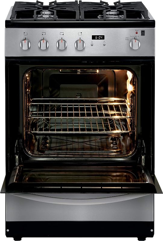 Photo 1 of Frigidaire 24 in. 1.9 Cu. Ft. Gas Range in Stainless Steel with Continuous Cast Iron Grates, ADA Compliant
