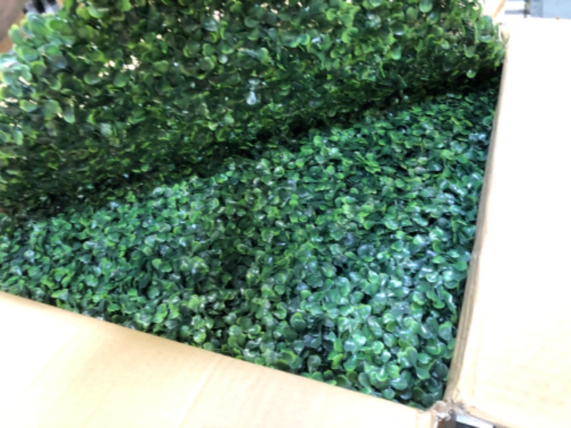 Photo 3 of Artificial Boxwood Panels,12Pcs 20" x 20" Grass Wall Panels, Artificial Boxwood Hedges Panels, UV Protection Privacy Hedge Screen, for Gardens, Fences, backyards Privacy Screen and Indoor Wall Decor 20"*20"-12PCS