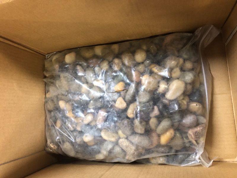 Photo 4 of [35 LBS] Aquarium Gravel River Rock, Natural Polished Decorative Gravel,Garden Outdoor Ornamental River Pebbles Rocks, Polished Gravel, Mixed Color Stones,for Landscaping, Vase Fillers