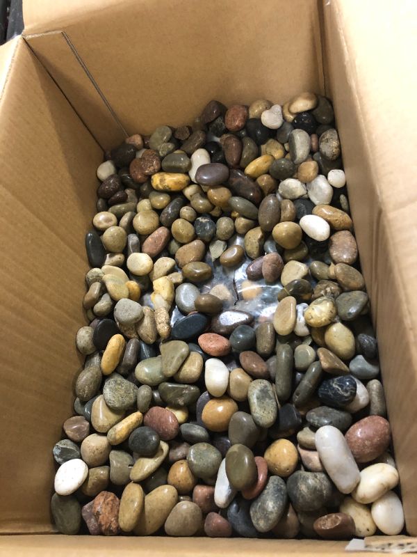 Photo 3 of [35 LBS] Aquarium Gravel River Rock, Natural Polished Decorative Gravel,Garden Outdoor Ornamental River Pebbles Rocks, Polished Gravel, Mixed Color Stones,for Landscaping, Vase Fillers