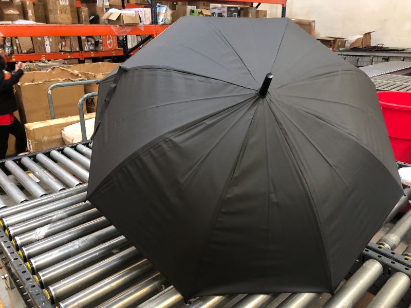 Photo 4 of BLACK Stick Umbrella Large Canopy Windproof Transparent Stick Umbrellas - Auto Open J Hook Handle