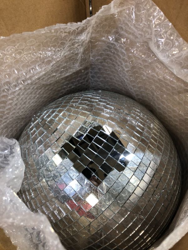 Photo 2 of 12" Disco Ball Mirror Ball - Display Decoration Silver