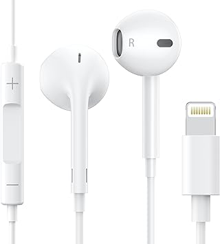 Photo 1 of Apple Earbuds Headphones with Lightning Connector [Apple MFi Certified] Built-in Microphone & Volume Control, Noise Isolating Wired Earphones for iPhone 14/13/12/11/XR/XS/X/8/7 Support All iOS
