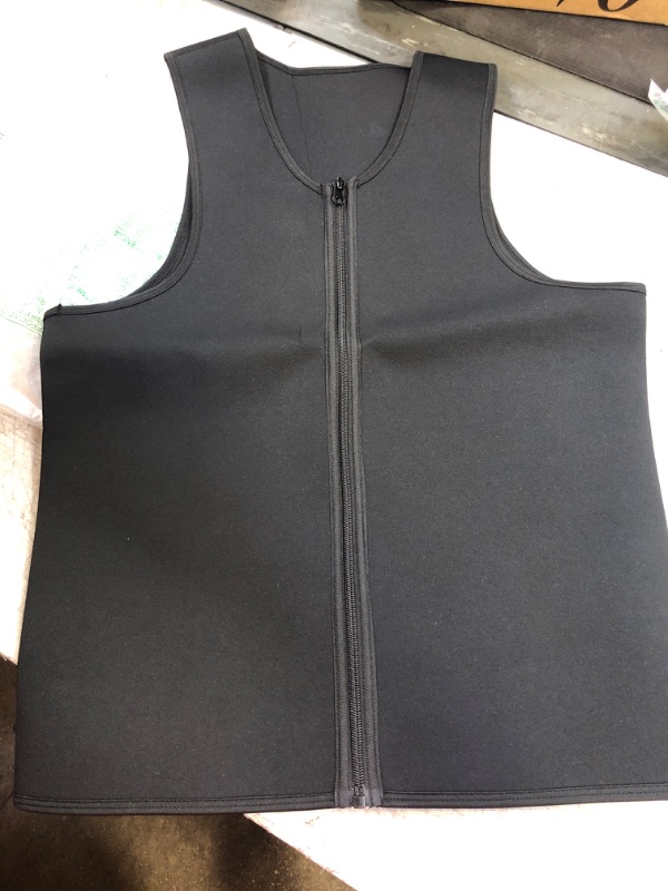 Photo 1 of zip up sweat tank - black size- large 