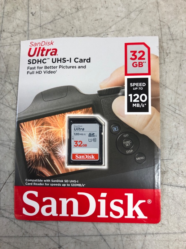 Photo 2 of SanDisk 32GB Ultra SDHC UHS-I Memory Card - 120MB/s, C10, U1, Full HD, SD Card - SDSDUN4-032G-GN6IN Memory Card Only 32GB