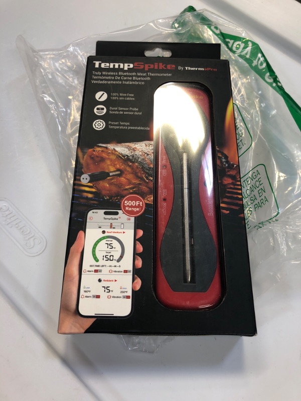 Photo 2 of ThermoPro TempSpike Premium Truly Wireless Meat Thermometer up to 500-Ft Remote Range, Bluetooth Meat Thermometer with Wire-Free Probe, Meat Thermometer Wireless for Sous Vide Smoker Rotisserie