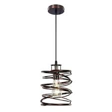 Photo 1 of 1-light Single Cylinder Spring Pendant Light - Antique Black
