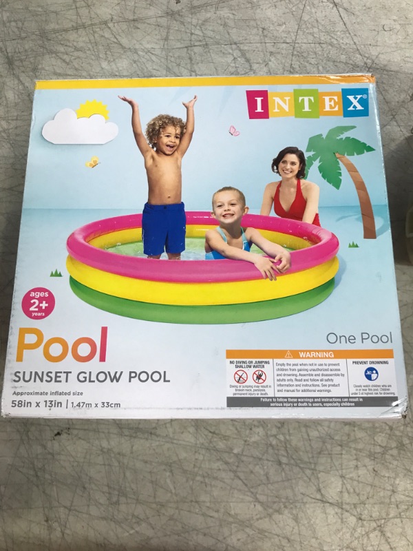 Photo 2 of Intex Kiddie Pool - Kid's Summer Sunset Glow Design - 58" x 13"