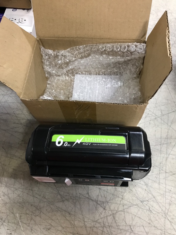 Photo 2 of 6.0Ah Replacement for Ryobi 40V Battery, Compatible with Ryobi 40 Volt Battery OP4040 OP4015 OP4026 OP40261 OP4026A OP40201 OP4030 OP40301 OP40401 OP4050 OP4050A OP40601 OP4060A