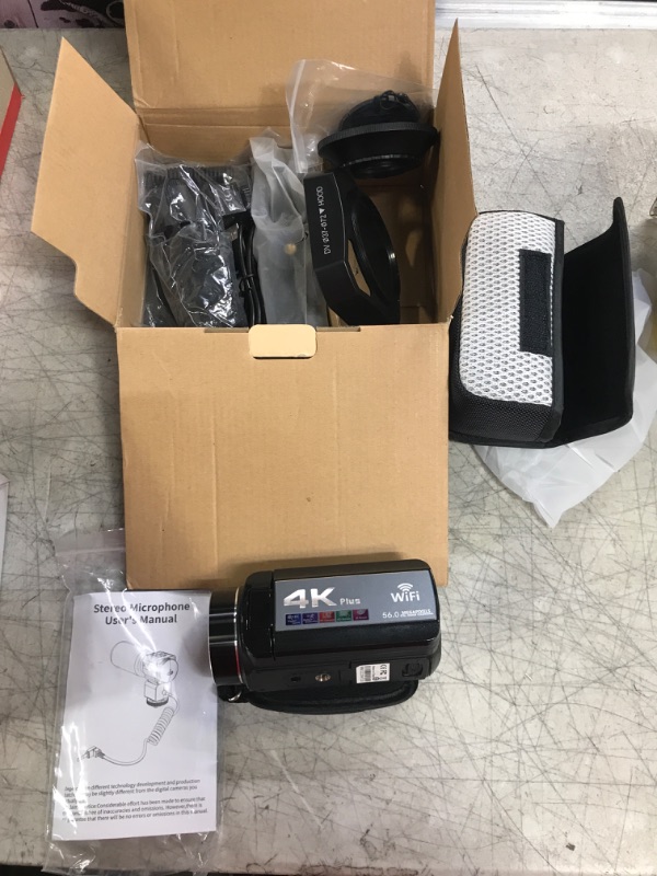 Photo 1 of OKEZZI 4K Video Camera Camcorder Ultra HD 56MP Vlogging Camera for YouTube 18 X Digital Zoom Camcorder IR Night Vision Wi-Fi Video Camera with Microphone 2.4G Remote, Handheld Stabilizer, 2 Batteries VK24