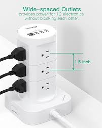 Photo 1 of USB Outlet Surge Protector Power Strip Tower
