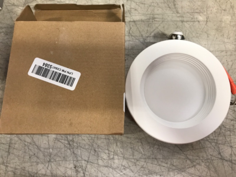 Photo 2 of 1 Pack 4 Inch LED Can Lights Retrofit Recessed Lighting, 5CCT 4 Inch Recessed Downlight Selectable 2700K-6000K Dimmable, 9W 630LM Recessed Lights with Metal Smooth Trim- ETL and Energy Star Certified 5CCT-1PACK 4INCH