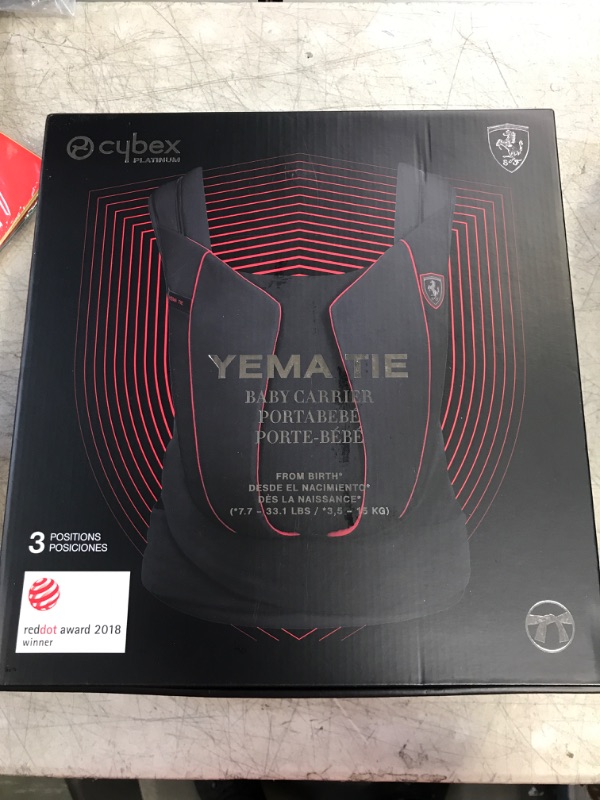 Photo 1 of Cybex Yema Tie Baby Carrier, Ferrari - Victory Black

