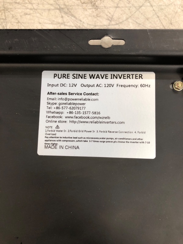 Photo 1 of WZRELB RBP300012 3000W 12V 110~120V Pure Sine Wave Solar Power Inverter DC to AC System