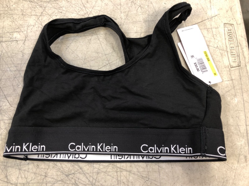 Photo 2 of Calvin Klein Women's Modern Cotton Unlined Wireless Bralette Medium Black Waistband