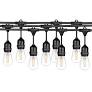 Photo 1 of 48 FT LED Outdoor\Indoor Waterproof String Lights, 15 Sockets, 16 S14 LED Edison Bulbs, Black
