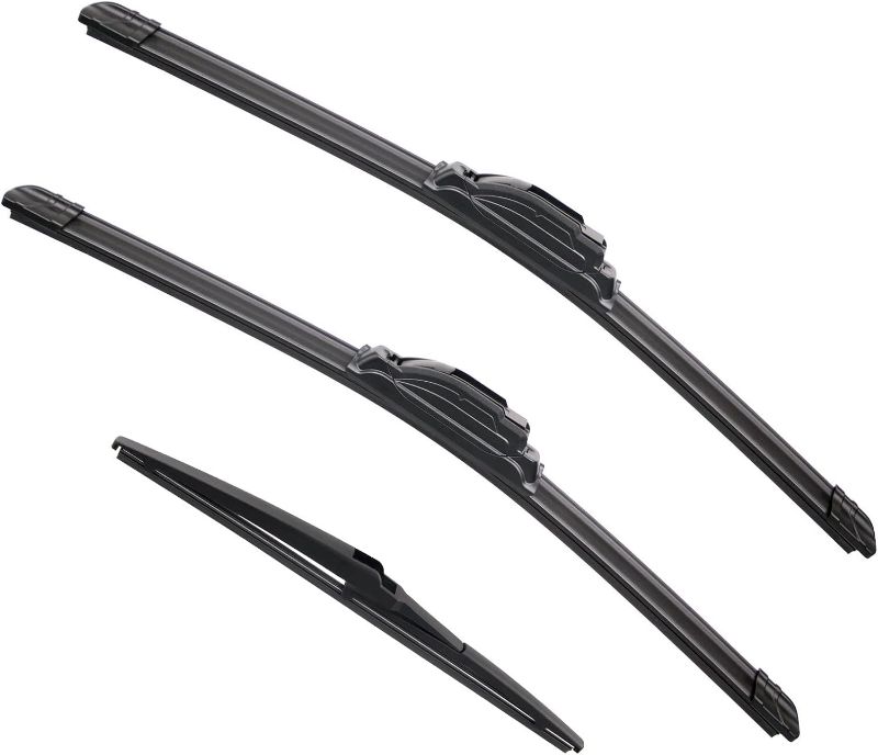 Photo 1 of ANIKLUIM 24"+ 17" Wiper Blades with 12" Rear Wiper Blade Set Replacement for 2006-2012 Toyota RAV4 Windshield Wipers Original Factory Quality (Pack of 3)
