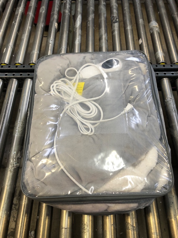 Photo 1 of Stitchless Queen Size Electric Blanket With Dual Control Electric Blanket Queen Size Dual Control, Sherpa Electric Blankets Queen Size Heated Blanket, Heated Queen Blanket, Heating Blanket Queen Size 84"x90" Grey