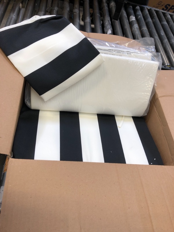 Photo 3 of 2 PCS LOUNGE CHAIR CUSHIONS (BLACK AND WHITE)