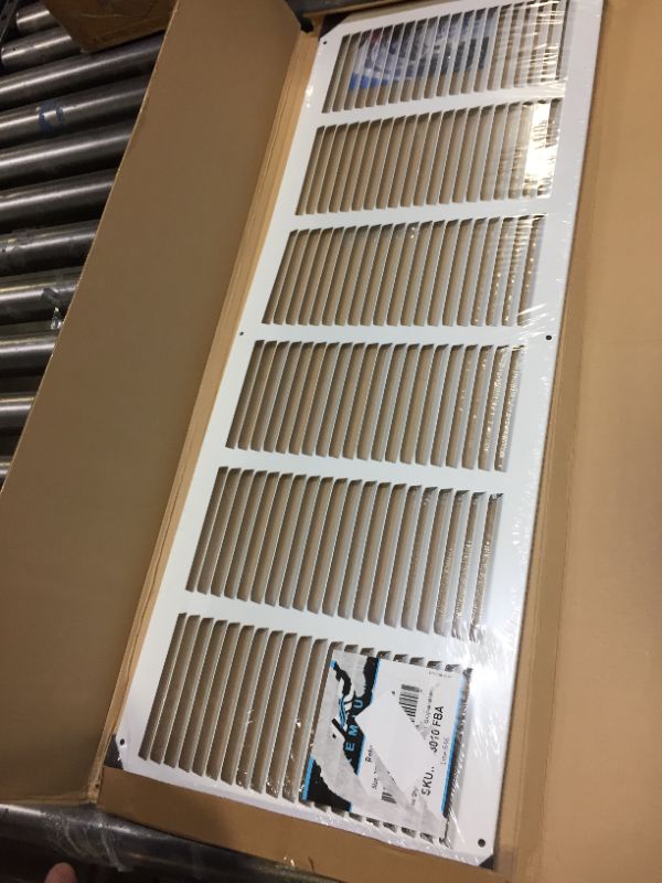 Photo 2 of 10" x 30" Return Air Grille - Sidewall and Ceiling - HVAC Vent Duct Cover Diffuser - [White] 