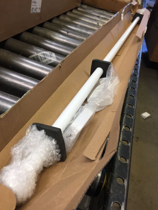 Photo 2 of 3/4" Singles Curtain Rod Set with Round Finials?Adjustable 47 to 83 inch?Heavy Duty Curtain Rods for Windows?White White 47-83"