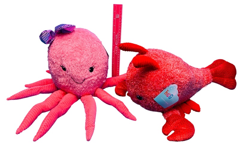 Photo 1 of 985048…large hug me lobster and octopus plushies 