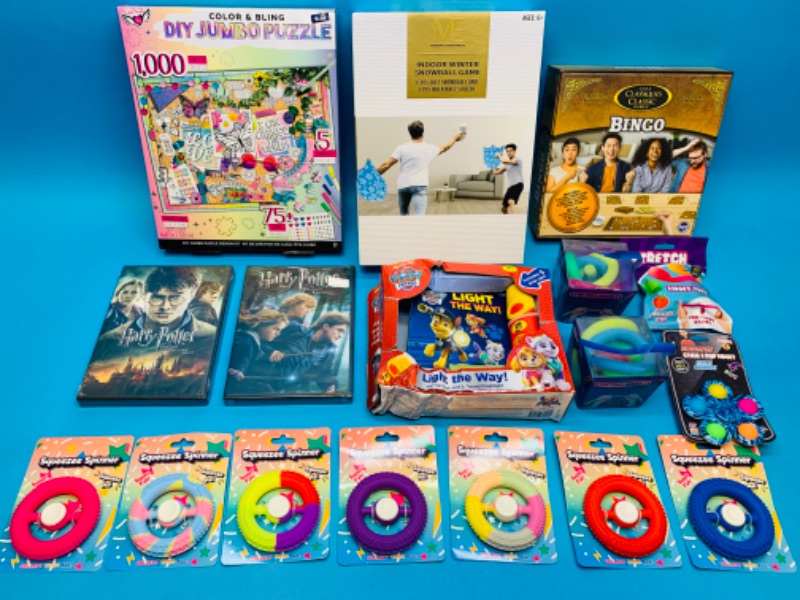 Photo 1 of 985074…kids games, fidgets, Harry Potter dvds, and more