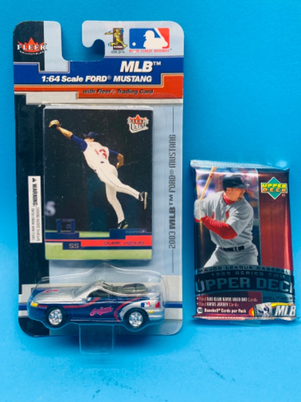 Photo 1 of 985207… sealed upper deck 1999 trading cards and MLB ford mustang with card