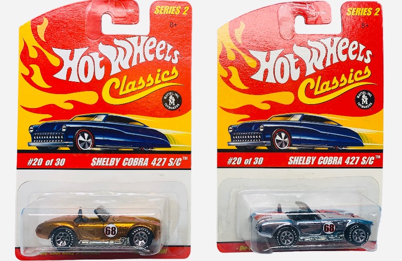 Photo 1 of 985374… 2 hot wheels classics die cast Shelby Cobra 427 S/C cars with special paint 