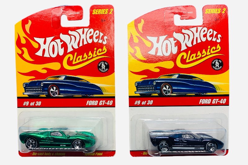 Photo 1 of 985376… 2 hot wheels classics die cast Ford GT-40 cars wit special paint 