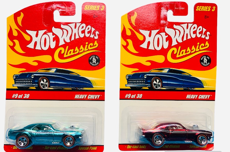 Photo 1 of 985408… 2 hot wheels classics redline die cast Heavy Chevy cars with special paint 