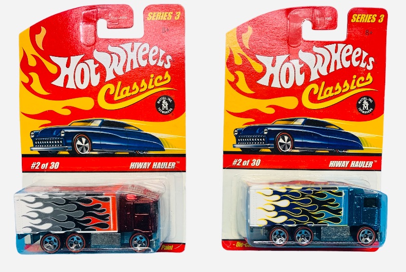 Photo 1 of 985415… 2 hot wheels classics redline die cast hiway haulers with special paint 