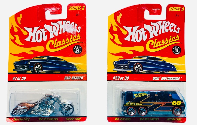 Photo 1 of 985422… 2 hot wheels classics die cast bagger bike and motorhome with special paint 