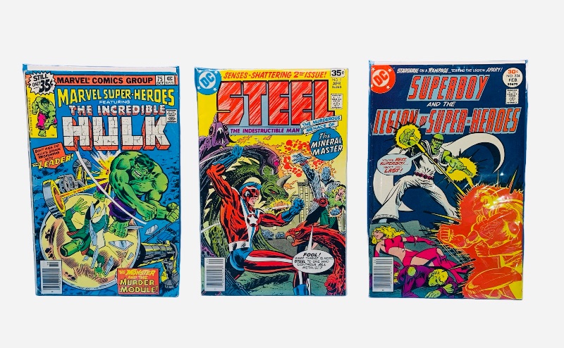 Photo 1 of 985498…3 vintage $.30, .35, and .75 cent  comics in plastic sleeves 